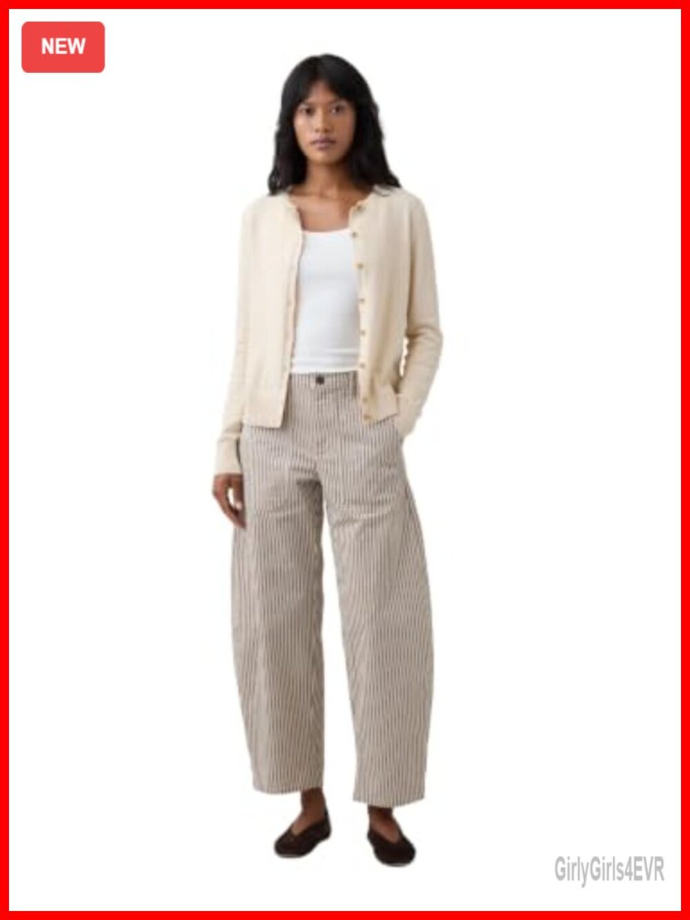 Mid Rise Woven Barrel Pant Tapered Leg Pull On Casual Comfort Jeans